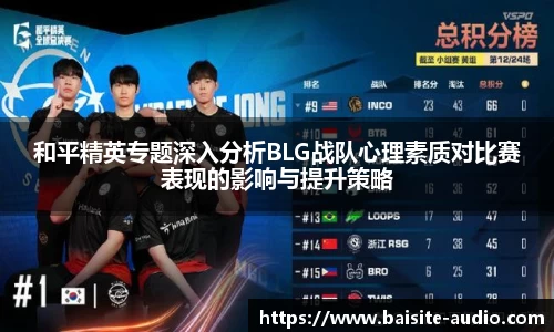 和平精英专题深入分析BLG战队心理素质对比赛表现的影响与提升策略