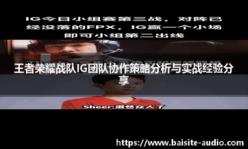 王者荣耀战队IG团队协作策略分析与实战经验分享