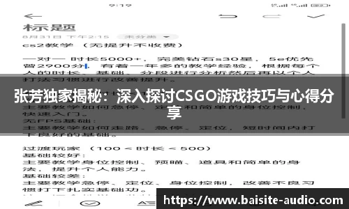 张芳独家揭秘：深入探讨CSGO游戏技巧与心得分享